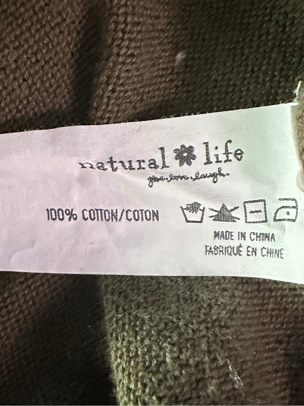 Natural Life Live Happy Olive Green Daisy Cardigan Sweater Oversized Small XS - Picture 10 of 12